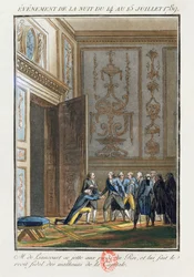 Monsieur de Liancourt (1747-1827) informa Luigi XVI (1754-93) a Versailles degli eventi a Parigi il 14 luglio 1789